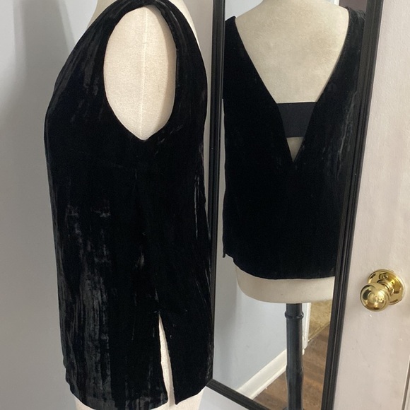 FRENCH CONNECTION BLACK VELVET LAYERING OVERSIZED PIECE NEW YEARS EVE PARTY TOP - Picture 5 of 12